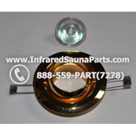 COMPLETE LIGHT ASSEMBLY 220V / 240V - COMPLETE LIGHT ASSEMBLY 1 HOUSING IN GOLD FINISH WITH 1 BULB 220V / 240V 2