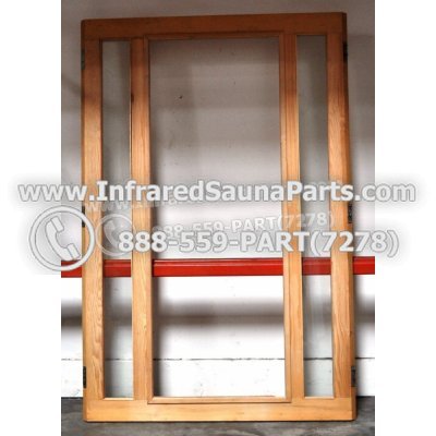 WOOD SAUNA WALLS - HEMLOCK WOOD SAUNA PANEL WITH GLASS ( 72" x 49" ) 1